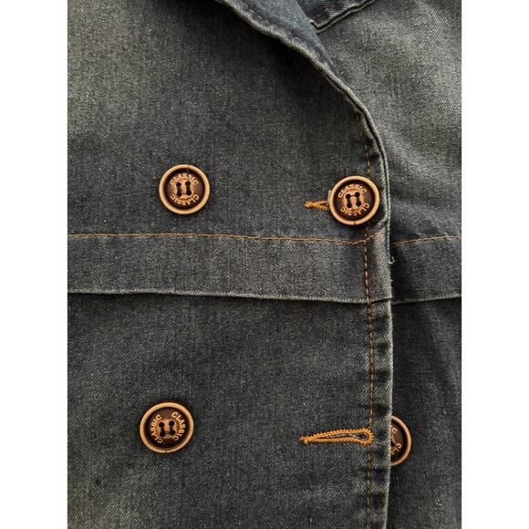 Boutique Vintage Style Denim Double-Breasted Jacket Size Large - Picture 3 of 7